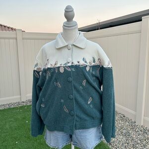 Tag Forest Green and Cream Teddy Jacket